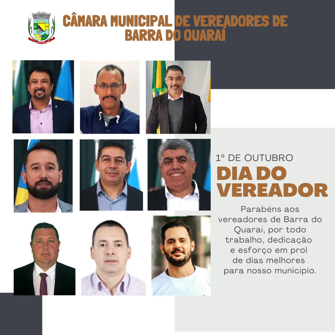 1º DE OUTUBRO - DIA DO VEREADOR