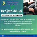APROVADO POR UNANIMIDADE PROJETO DE LEI Nº 098/2023 APROVADO POR UNANIMIDADE PROJETO DE LEI Nº 098/2023