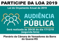 Audiência Pública - Lei do Orçamento Anual de 2019