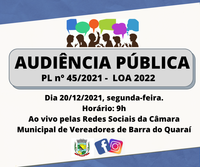 AUDIÊNCIA PÚBLICA PL nº 45/2021 E LOA 2022