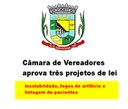 Câmara aprova três projetos de lei Câmara aprova três projetos de lei