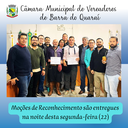 CÂMARA DE VEREADORES ENTREGA MOÇÃO DE RECONHECIMENTO CÂMARA DE VEREADORES ENTREGA MOÇÃO DE RECONHECIMENTO