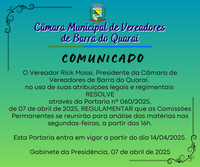 COMUNICADO PORTARIA N° 060/2025