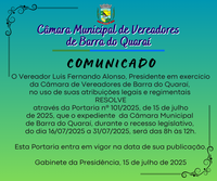 COMUNICADO PORTARIA N° 101/2025