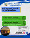CRONOGRAMA PLENÁRIA EXTRAORDINÁRIA N° 09/2026