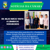 DR. NILDO INÁCIO VISITA A CÂMARA DE VEREADORES