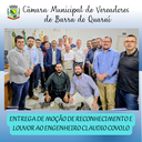 ENTREGA DE MOÇÃO DE RECONHECIMENTO E LOUVOR AO ENGENHEIRO CLAUDIO COVOLO