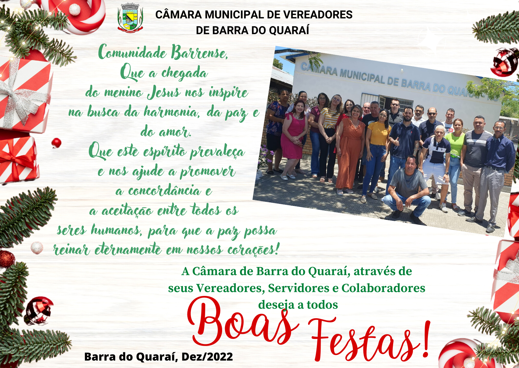 MENSAGEM DE BOAS FESTAS!