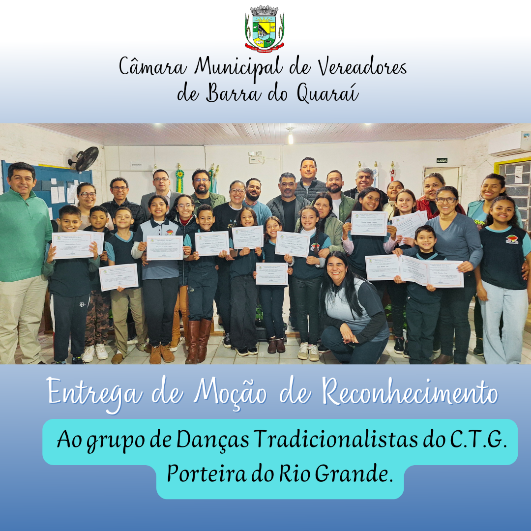 MOÇÃO DE RECONHECIMENTO PELA CONQUISTA DO 1° LUGAR NA DANÇA TRADICIONAIS
