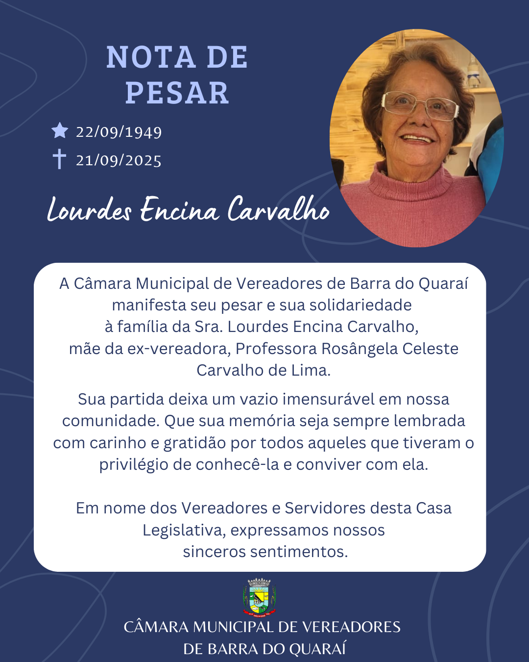 NOTA DE PESAR