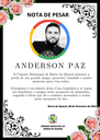 NOTA DE PESAR: ANDERSON PAZ