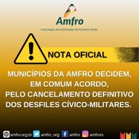 NOTA OFICIAL: CANCELAMENTO DOS DESFILES CÍVICO-MILITARES 