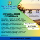 PAUTA SESSÃO EXTRAORDINÁRIA PAUTA SESSÃO EXTRAORDINÁRIA
