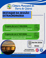 PAUTA SESSÃO EXTRAORDINÁRIA N° 007/2026