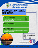 PAUTA SESSÃO ORDINÁRIA N° 006/2026