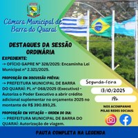 PAUTA SESSÃO ORDINÁRIA N° 33/2025