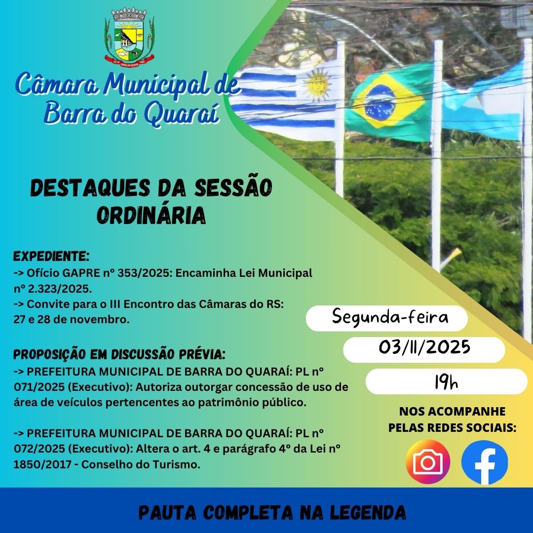 PAUTA SESSÃO ORDINÁRIA N° 36/2025