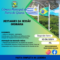 PAUTA SESSÃO ORDINÁRIA Nº 18/2024