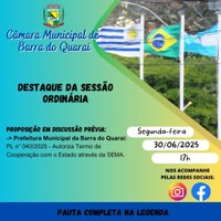 PAUTA SESSÃO ORDINÁRIA
