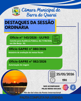 PAUTA SESSÃO PLENÁRIA ORDINÁRIA N° 15/2026