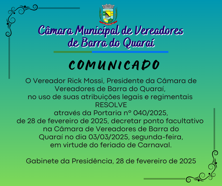 PORTARIA N° 040/2025 - PONTO FACULTATIVO