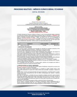 PROCESSO SELETIVO - CONTRATAÇÃO DE MÉDICO CLÍNICO GERAL