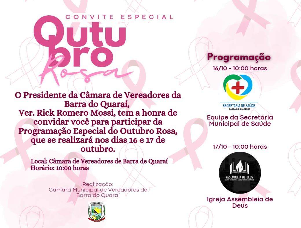 Programação Especial alusiva à Campanha Outubro Rosa