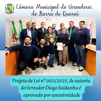 PROJETO DE LEI N° 002/2025 APROVADO POR UNANIMIDADE