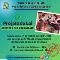 PROJETO DE LEI N° 004/2025 - APROVADO POR UNANIMIDADE