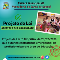 PROJETO DE LEI N° 015/2026 - APROVADO POR UNANIMIDADE