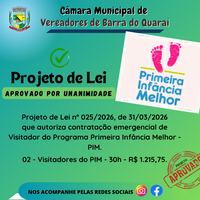 PROJETO DE LEI N° 025/2026 - APROVADO POR UNANIMIDADE