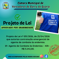 PROJETO DE LEI N° 031/2026 - APROVADO POR UNANIMIDADE