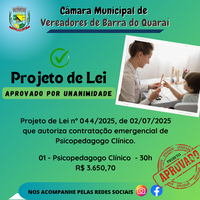 PROJETO DE LEI N° 044/2025 - APROVADO POR UNANIMIDADE