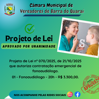PROJETO DE LEI N° 070/2025 - APROVADO POR UNANIMIDADE