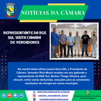 REPRESENTANTE DA RGE SUL VISITA CÂMARA DE VEREADORES