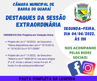 SESSÃO EXTRAORDINÁRIA 04/04/2022