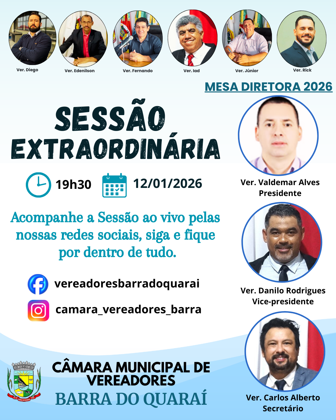 SESSÃO PLENÁRIA EXTRAORDINÁRIA Nº 001/2026