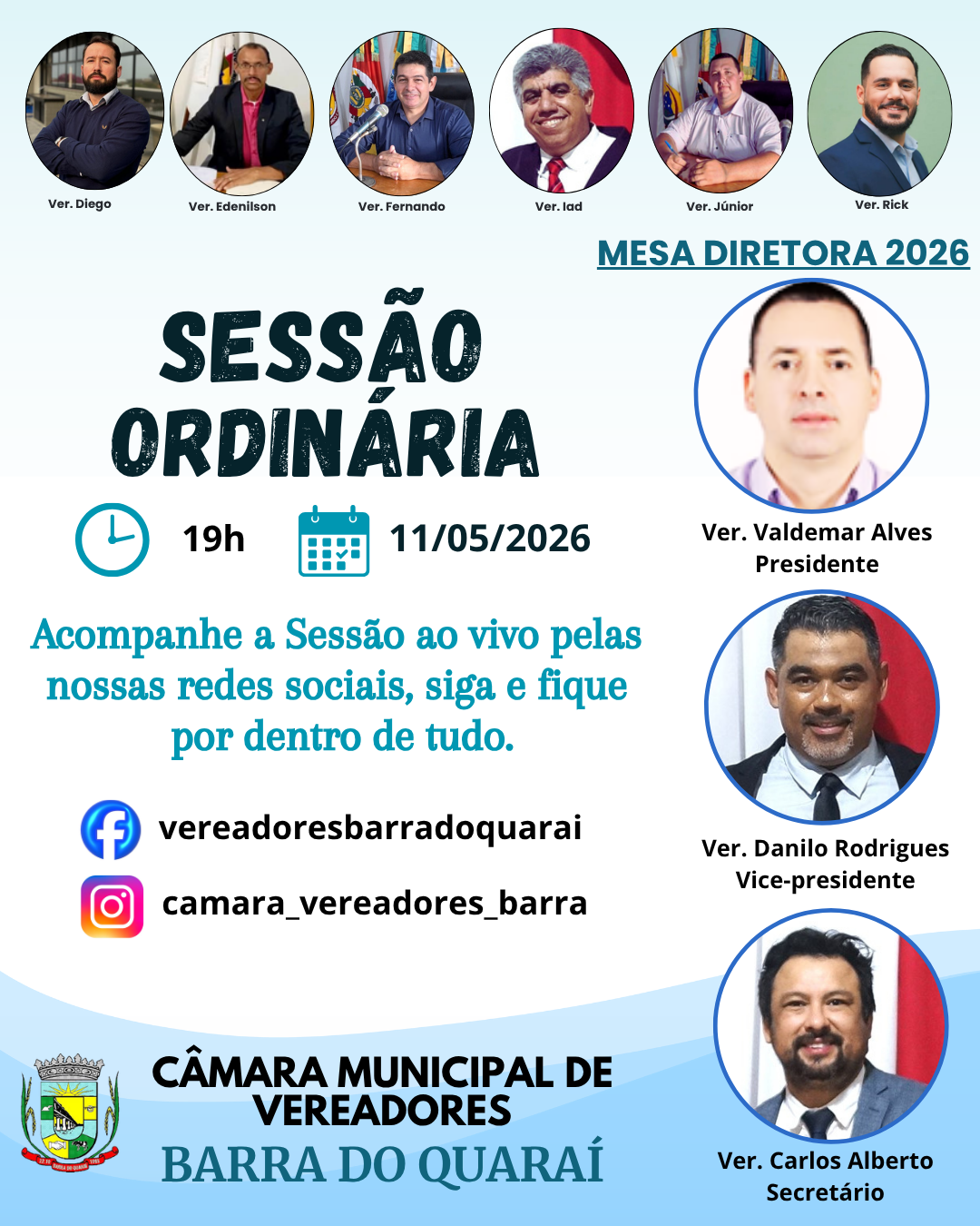 SESSÃO PLENÁRIA ORDINÁRIA Nº 013/2026