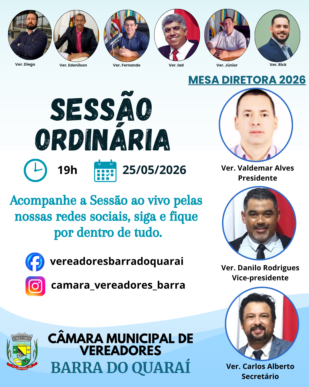 SESSÃO PLENÁRIA ORDINÁRIA Nº 015/2026